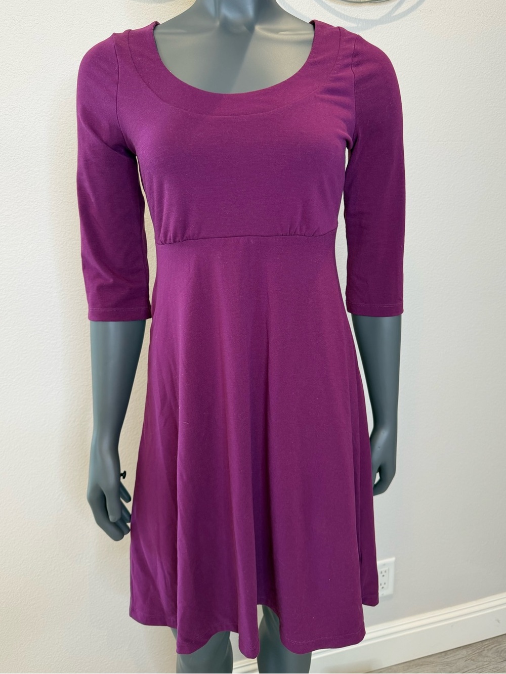 Prana Cali 3/4 Sleeve Scoop Neck Dress women’s Size S Grapevine